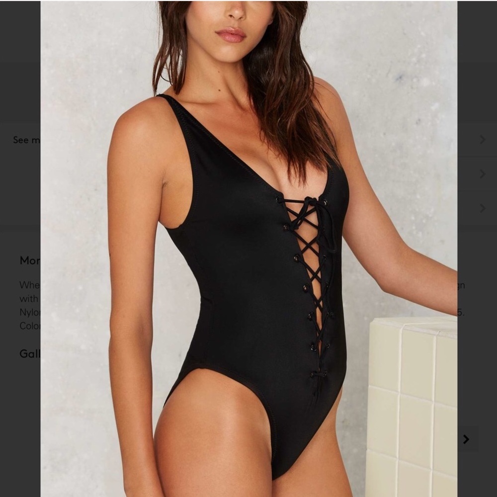 NASTY GAL|| BLACK HAYDEN ONE PIECE SWIM SUIT - Picture 2 of 8